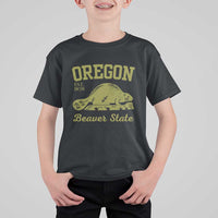 Beaver State Oregon T Shirt For Kid Est 1859 Vintage Flag