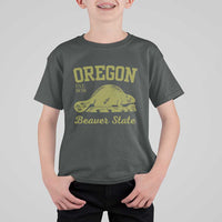 Beaver State Oregon T Shirt For Kid Est 1859 Vintage Flag
