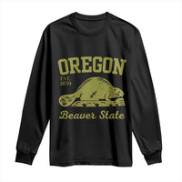 Beaver State Oregon Long Sleeve Shirt Est 1859 Vintage Flag