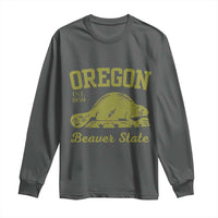 Beaver State Oregon Long Sleeve Shirt Est 1859 Vintage Flag