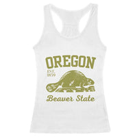 Beaver State Oregon Racerback Tank Top Est 1859 Vintage Flag