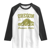 Beaver State Oregon Raglan Shirt Est 1859 Vintage Flag