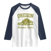 Beaver State Oregon Raglan Shirt Est 1859 Vintage Flag