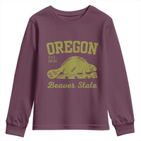 Beaver State Oregon Youth Sweatshirt Est 1859 Vintage Flag