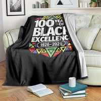 100 Years of Black Excellence 1926 2026 Throw Blanket African Tribal Pattern Heritage Celebrating Black History