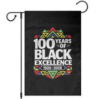 100 Years of Black Excellence 1926 2026 Garden Flag African Tribal Pattern Heritage Celebrating Black History