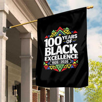 100 Years of Black Excellence 1926 2026 Garden Flag African Tribal Pattern Heritage Celebrating Black History