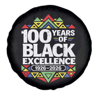 100 Years of Black Excellence 1926 2026 Spare Tire Cover African Tribal Pattern Heritage Celebrating Black History