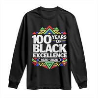 100 Years of Black Excellence 1926 2026 Long Sleeve Shirt African Tribal Pattern Heritage Celebrating Black History