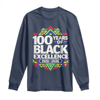 100 Years of Black Excellence 1926 2026 Long Sleeve Shirt African Tribal Pattern Heritage Celebrating Black History