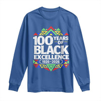100 Years of Black Excellence 1926 2026 Long Sleeve Shirt African Tribal Pattern Heritage Celebrating Black History