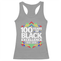 100 Years of Black Excellence 1926 2026 Racerback Tank Top African Tribal Pattern Heritage Celebrating Black History