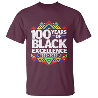 100 Years of Black Excellence 1926 2026 T Shirt African Tribal Pattern Heritage Celebrating Black History