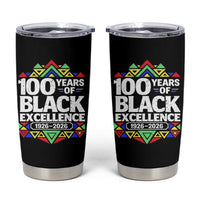 100 Years of Black Excellence 1926 2026 Tumbler Cup African Tribal Pattern Heritage Celebrating Black History