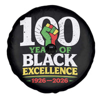 100 Years of Black Excellence 1926 2026 Spare Tire Cover Pan-African Raised Fist Pride Honoring Black History Legacy