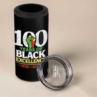 100 Years of Black Excellence 1926 2026 4 in 1 Can Cooler Tumbler Pan-African Raised Fist Pride Honoring Black History Legacy