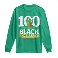 100 Years of Black Excellence 1926 2026 Long Sleeve Shirt Pan-African Raised Fist Pride Honoring Black History Legacy