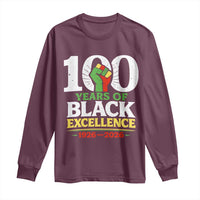 100 Years of Black Excellence 1926 2026 Long Sleeve Shirt Pan-African Raised Fist Pride Honoring Black History Legacy