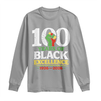 100 Years of Black Excellence 1926 2026 Long Sleeve Shirt Pan-African Raised Fist Pride Honoring Black History Legacy