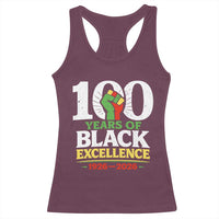 100 Years of Black Excellence 1926 2026 Racerback Tank Top Pan-African Raised Fist Pride Honoring Black History Legacy