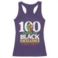 100 Years of Black Excellence 1926 2026 Racerback Tank Top Pan-African Raised Fist Pride Honoring Black History Legacy