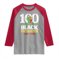100 Years of Black Excellence 1926 2026 Raglan Shirt Pan-African Raised Fist Pride Honoring Black History Legacy