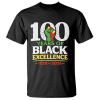 100 Years of Black Excellence 1926 2026 T Shirt Pan-African Raised Fist Pride Honoring Black History Legacy