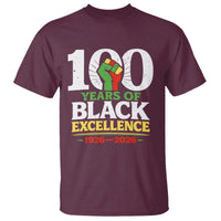 100 Years of Black Excellence 1926 2026 T Shirt Pan-African Raised Fist Pride Honoring Black History Legacy