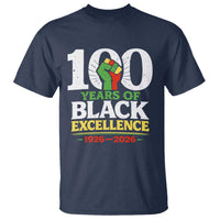 100 Years of Black Excellence 1926 2026 T Shirt Pan-African Raised Fist Pride Honoring Black History Legacy