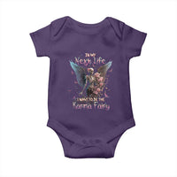 Gothic Skeleton Roses Baby Onesie In My Next Life I Want To Be The Karma Fairy Pink