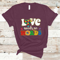 Love Needs No Words Autism Awareness Support Autistic Puzzle Pieces T Shirt - Wonder Print Shop