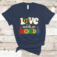 Love Needs No Words Autism Awareness Support Autistic Puzzle Pieces T Shirt - Wonder Print Shop