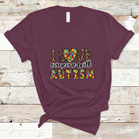 I Love Someone With Autism Puzzle Pieces Heart Support Autistic Autism Awareness T Shirt - Wonder Print Shop