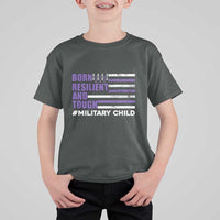 Military Child Born Resilient Tough T Shirt For Kid Month Of The Military Kids Army Soldier American Flag