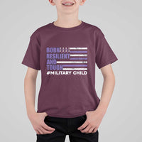 Military Child Born Resilient Tough T Shirt For Kid Month Of The Military Kids Army Soldier American Flag