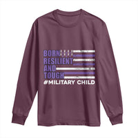 Military Child Born Resilient Tough Long Sleeve Shirt Month Of The Military Kids Army Soldier American Flag