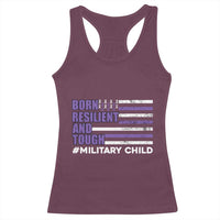 Military Child Born Resilient Tough Racerback Tank Top Month Of The Military Kids Army Soldier American Flag
