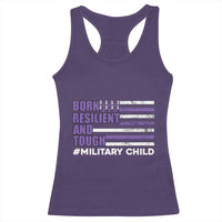 Military Child Born Resilient Tough Racerback Tank Top Month Of The Military Kids Army Soldier American Flag
