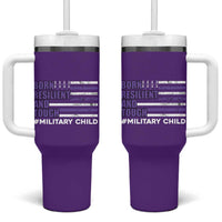 Military Child Born Resilient Tough Tumbler With Handle Month Of The Military Kids Army Soldier American Flag