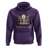 God Bless Pope Francis Hoodie Memorial Angel Catholic Faith & Unity