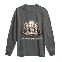 God Bless Pope Francis Long Sleeve Shirt Memorial Angel Catholic Faith & Unity