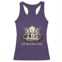 God Bless Pope Francis Racerback Tank Top Memorial Angel Catholic Faith & Unity