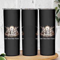 God Bless Pope Francis Skinny Tumbler Memorial Angel Catholic Faith & Unity
