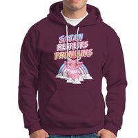 Protect Trans Kids Hoodie Satan Respects Pronouns Transgender Pride Trans Flag - Wonder Print Shop