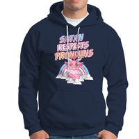 Protect Trans Kids Hoodie Satan Respects Pronouns Transgender Pride Trans Flag - Wonder Print Shop