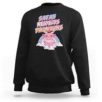 Protect Trans Kids Sweatshirt Satan Respects Pronouns Transgender Pride Trans Flag - Wonder Print Shop