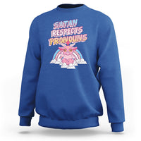 Protect Trans Kids Sweatshirt Satan Respects Pronouns Transgender Pride Trans Flag - Wonder Print Shop