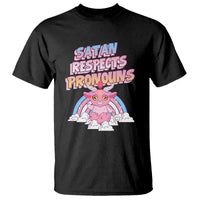Protect Trans Kids T Shirt Satan Respects Pronouns Transgender Pride Trans Flag - Wonder Print Shop