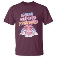 Protect Trans Kids T Shirt Satan Respects Pronouns Transgender Pride Trans Flag - Wonder Print Shop