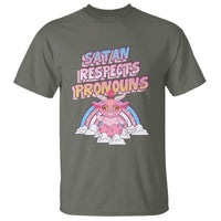 Protect Trans Kids T Shirt Satan Respects Pronouns Transgender Pride Trans Flag - Wonder Print Shop